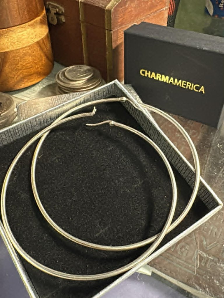 Silver Large Loop Earings
